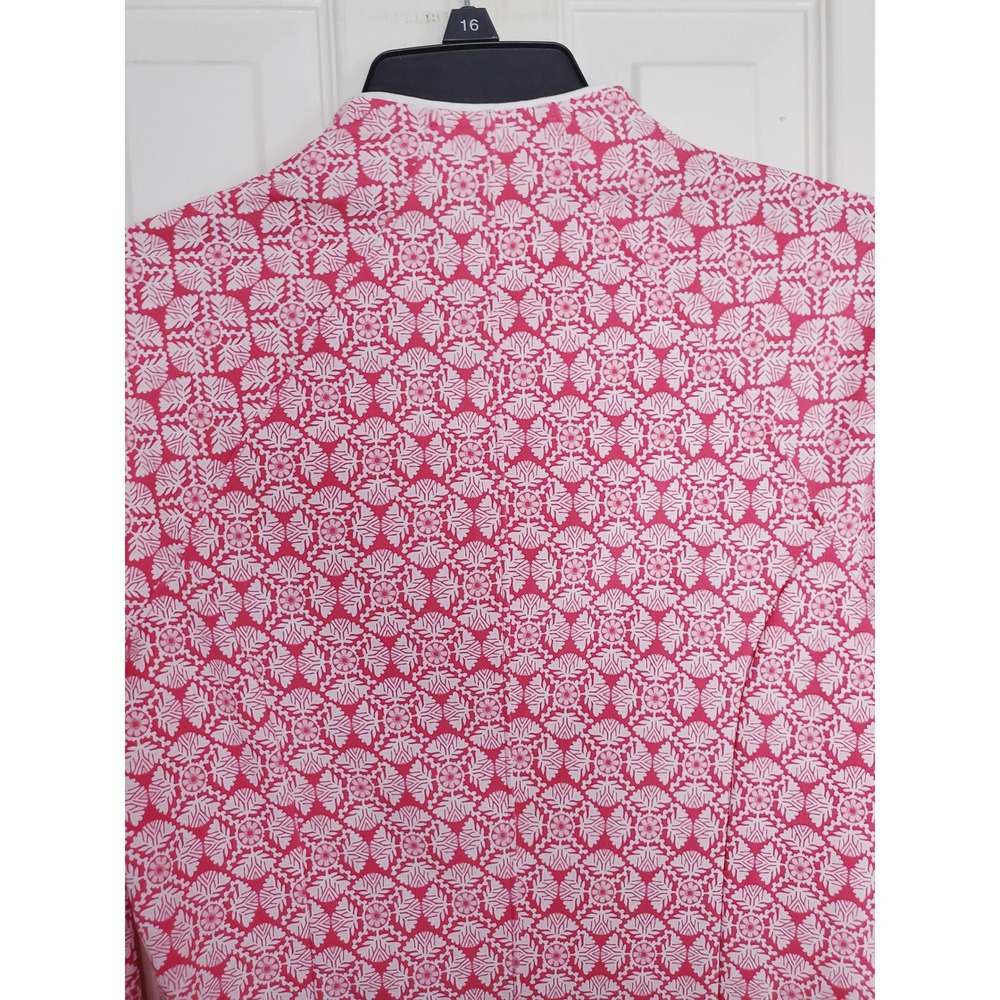 Sigrid Olsen Golf & Tennis Jacket Pink White Floral Geometric Full Zip XS - Picture 5 of 11